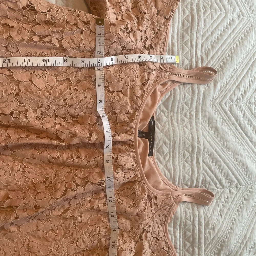 Bundle 2 White House Black Market Pink Lace Cold Shoulder Top & Lacy design. - Picture 14 of 14